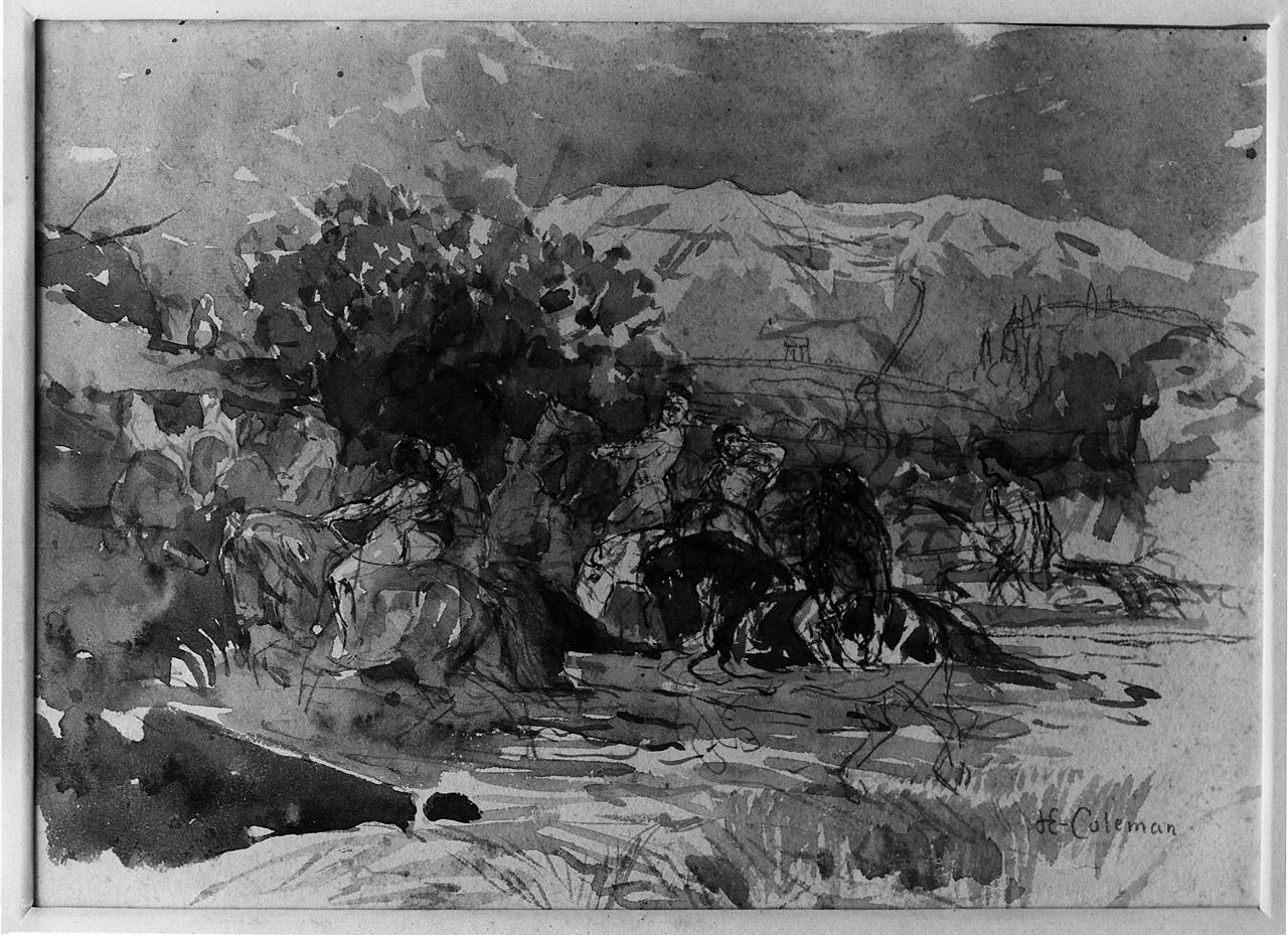 Paesaggio con figure a cavallo - Museo Civico, Pescia